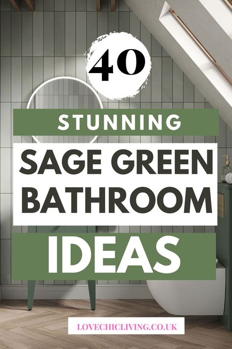 Sage Green Bathroom Tiles Wall, Sage Green Tiled Bathrooms, Bathroom Decor Green Tiles, Bathroom Green Shower Tiles, Green Tile White Bathroom, Bathroom Painting Ideas Green, Green Colored Bathroom Ideas, Sage White Bathroom, Green In Bathroom Ideas