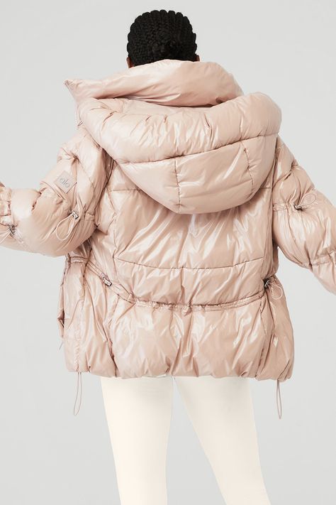 Pink puffer jacket outfit