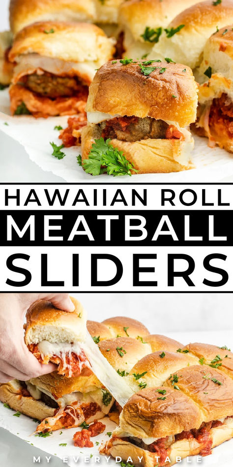 meatball sliders on Hawaiian rolls Meatball Sub Hawaiian Rolls, Meatball Subs With Hawaiian Rolls, Sliders Meatball, Baseball Recipes, Marinara Sliders, Frozen Meatball Sliders Hawaiian Rolls, Hawaiian Roll Meatball Subs, Meatball Subs Hawaiian Rolls, Easy Dinner Ideas With Hawaiian Rolls