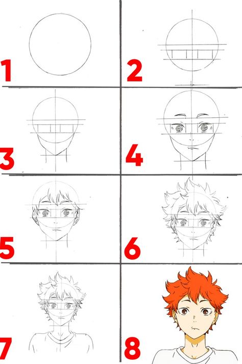 An Anime Drawing Lesson You Can't Miss. How to Draw Shoyo Hinata from Haikyuu Step by Step. Easy Tutorial. Anyone can watch the video and follow it easily. Easy Anime Tutorial, How To Make Anime, How To Draw Anime Step By Step Easy, How To Draw Anime Characters Easy, How To Draw Anime Style Step By Step, Learn Anime Drawing, Anime Drawing Sketches Step By Step, Draw Anime Characters Step By Step, How Drawing Anime