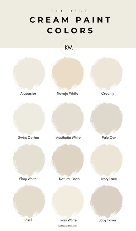 Room Color Ideas Cream, Cream Wall Paint Kitchen, Cream Room Paint, Interior Cream Paint Colors, Cream Beige Wall Color, White And Cream Walls, Best Cream Paint Color For Walls, Cream White Wall Color, Wall Paint Neutral Colors