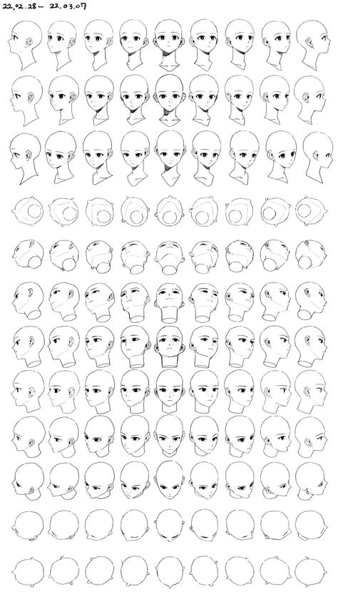 Face Angles, Head Drawing, 얼굴 드로잉, 얼굴 그리기, Anatomy Drawing, Figure Drawing Reference, Guided Drawing, Anatomy Reference, Anime Drawings Tutorials