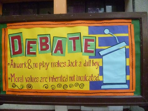 Debate Board Debate Classroom Decor, Debate Decoration Ideas, Debate Competition Decoration, Debate Board, Debate Poster, Spelling Bee Decorations, Notice Board Decoration, Soft Board Decoration, Debate Competition