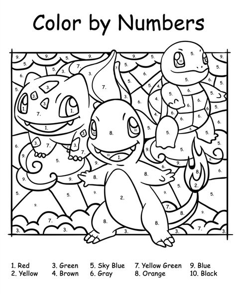 Colouring Pages With Numbers, Pokemon Color By Number Free Printable, Pokemon Dot To Dot Free Printable, Color By Number 3rd Grade, I Spy Pokemon Printable, Number By Color, Pokemon Colouring In, Pokemon Pictures To Color, Fun Worksheets For 3rd Grade