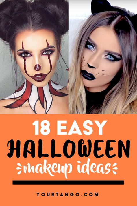 Easy Halloween Face Painting For Women, Halloween Makeup Women Easy, Halloween Makeup For Moms, Halloween Makeup No Costume, Halloweenmakeup Ideas Easy, No Costume Halloween Makeup, Diy Easy Halloween Makeup, Halloween Costume Face Paint, Simply Halloween Makeup