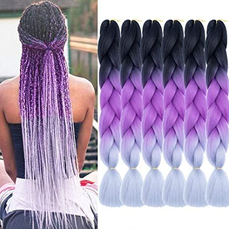 Holiday Braids, Purple Box Braids, Braiding Hair Colors, Jumbo Braiding Hair, Ombre Braid, Yaki Hair, Natural Ombre, Braiding Hair Extensions, Kanekalon Hairstyles