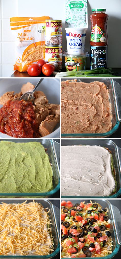 Ultimate Seven Layer Bean Dip ~ https://reallifedinner.com Seven Layer Bean Dip, Layered Bean Dip Recipe, Layer Bean Dip, Layered Dip Recipes, Layered Bean Dip, Bean Dip Recipes, Seven Layer Dip, Layer Dip, Dip Recipes Easy