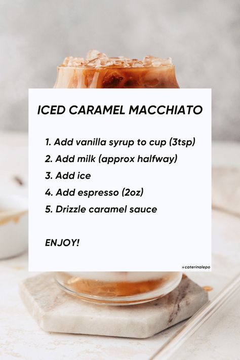 Carmel Machiatto Recipe Iced Starbucks, Coffee Easy Recipes, How To Make Caramel Macchiato At Home, Starbucks Iced Caramel Macchiato Recipe, Machiatto Recipe, Best Iced Coffee Recipe At Home, Coffee Starbucks Recipe, Starbucks Caramel Macchiato Recipe, Iced Caramel Macchiato Starbucks