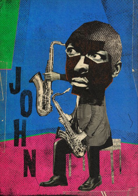 Jazz Music Festival Poster, Vintage Jazz Poster, Jazz Graphic Design, Black Jazz Art, Mixed Media Graphic Design, Mixed Media Animation, Mixed Media Poster, Jazz Illustration, Japanese Jazz