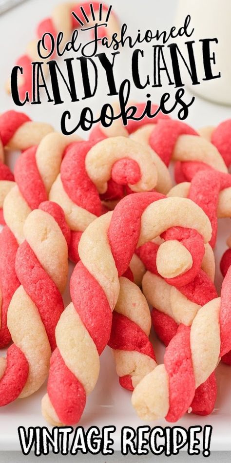 Candycane Peppermint Cookies, Mexican Christmas Cookies Decorated, Sugar Cookie Candycane, Twisted Candy Cane Cookies, Christmas Goodie Plate Ideas, Christmas Cookies Recipes Candy Cane, Candy Cane Cookies With Almond Extract, Peppermint Candy Cane Cookies Recipe, Candy Cane Twist Cookies