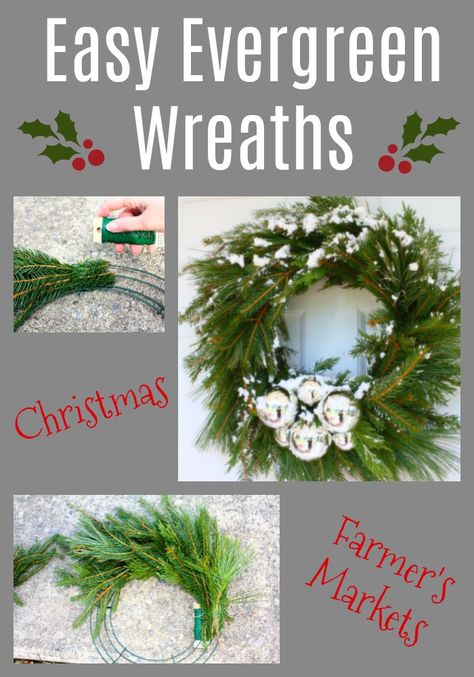 How To Make An Evergreen Wreath - Real Mountain Values Christmas Wreaths Diy Evergreen, Diy Wreaths Easy, Real Christmas Wreaths, Evergreen Wreaths, Kombucha Scoby, Easy Christmas Craft, Gummy Candies, Homemade Wreaths, Soap Craft