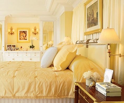 Yellow Room Decor, Thomas Pheasant, The Enchanted Home, Yellow Room, Yellow Decor, Yellow Interior, Enchanted Home, Yellow Bedroom, Traditional Bedroom