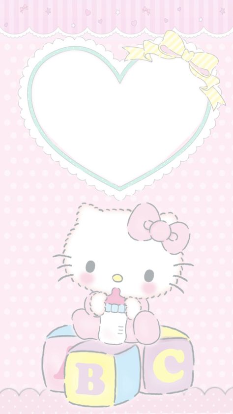 Baby Wallpaper Iphone, Wallpaper Iphone Hello Kitty, Hello Kitty Baby Shower, Images Hello Kitty, Hello Kitty Baby, My Melody Wallpaper, Charmmy Kitty, Hello Kitty Images, Kitty Baby