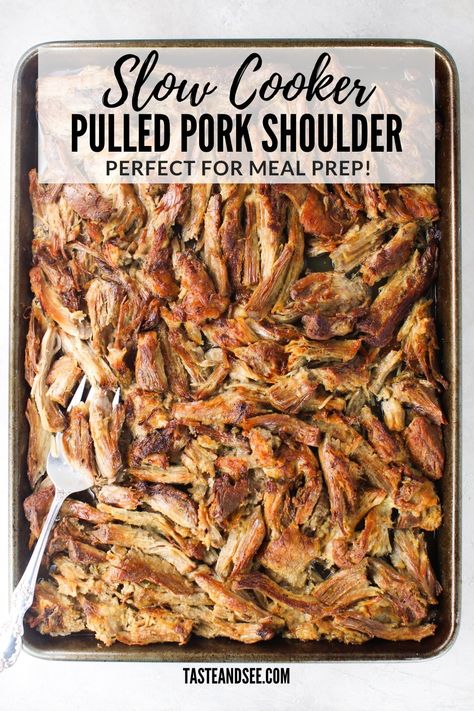 Slow Cooked Pulled Pork Crock Pots, Pulled Pork Shoulder Recipes, Pulled Pork In Slow Cooker Recipe, Recipes Using Pork Shoulder Roast, What To Make With Pork Shoulder, What To Do With Pork Shoulder, Pulled Pork Shoulder Crock Pot, Pork Shoulder Ribs Crock Pot, Recipes For Pork Shoulder Roast