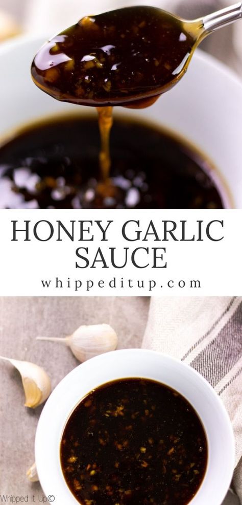 Essen, Honey Garlic Wings, Garlic Sauce For Chicken, Recipes With Soy Sauce, Wing Sauce Recipes, Garlic Sauce Recipe, Homemade Sauce Recipes, Honey And Soy Sauce, Honey Garlic Sauce