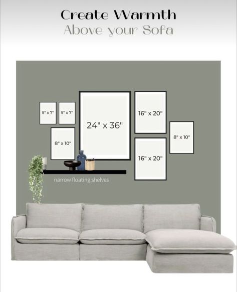 Living Room Shelves Above Tv, Wall Decorations Behind Couch, Family Photo Wall Behind Couch, Living Room Wall Decor Ideas Above Couch Apartment, Large Photos Behind Couch, Over Couch Picture Wall, Cube Shelf Behind Couch, Shelf Above Couch With Plants, Feature Wall Behind Couch