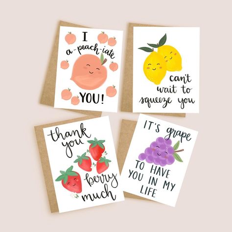 These one (or 4) in a melon greeting cards are finally on the shop! Peel free to check them out by clicking the link in my bio 🤪🍊🍌🍉🍇🍓 • • • • • • • #fruitpuns #puns #etsyshop #jwgreetingcards #greetingcards #pungreetingcard #puncard #jwstationery #stationeryshop #jwetsy #jwetsyshop #jwetsyseller #lemon #peach #jwshops #handmade #madewithlove #handillustrated #puns #etsystationery Diy Cards Thank You, Thank U Cards, Diy Father's Day Crafts, Happy Birthday Cards Diy, Punny Cards, Thank You Greeting Cards, Mother's Day Gift Card, Cute Thank You Cards, Teacher Thank You Cards