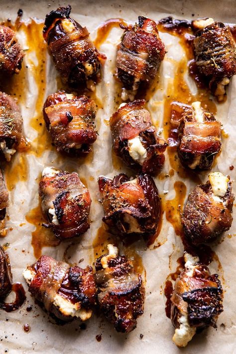 Stuffed Bacon Wrapped Dates, Rosemary Honey, Wrapped Dates, Half Baked Harvest Recipes, Bacon Wrapped Dates, Pane Dolce, Bacon Appetizers, Harvest Recipes, Appetizer Bites