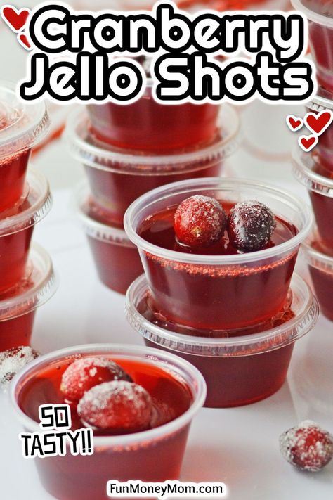 These delicious Cranberry Jello Shots combine a classic fall flavor with everyone’s favorite boozy party treat. With their vibrant red color and sweet tart cranberry flavor, these jello shots are the pefect easy treat for all your holiday parties. Thanks Giving Jello Shots, Cranberry Jello Shots Thanksgiving, Thanksgiving Jello Shots Vodka, Thanksgiving Shots Jello, Friendsgiving Jello Shots, Jello Shots Fall, Cranberry Orange Jello Shots, Dark Red Jello Shots, Jello Shot Recipes Christmas