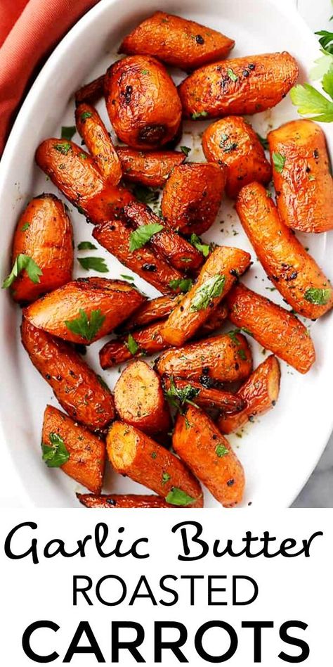 Butter Roasted Carrots, Carrots In Oven, Carrot Recipes Side Dishes, Carrot Dishes, Oven Roasted Carrots, Roasted Baby Carrots, Baby Carrot Recipes, Roasted Carrots Recipe, Butter Carrots