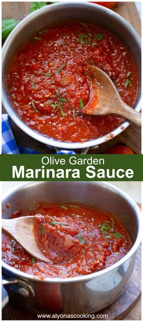 homemade marinara sauce like the Olive Garden marinara Ina Garten Marinara Sauce Recipe, Copycat Olive Garden Marinara Sauce, Marinara From Canned Tomatoes, Olive Garden Red Sauce Recipe, Marinara Sauce Canned Tomatoes, Water Bath Marinara Sauce, Spaghetti Sauce Canned Tomatoes, Marinara Sauce With Tomato Sauce, Homemade Marinara Sauce With Fresh Tomatoes Roasted