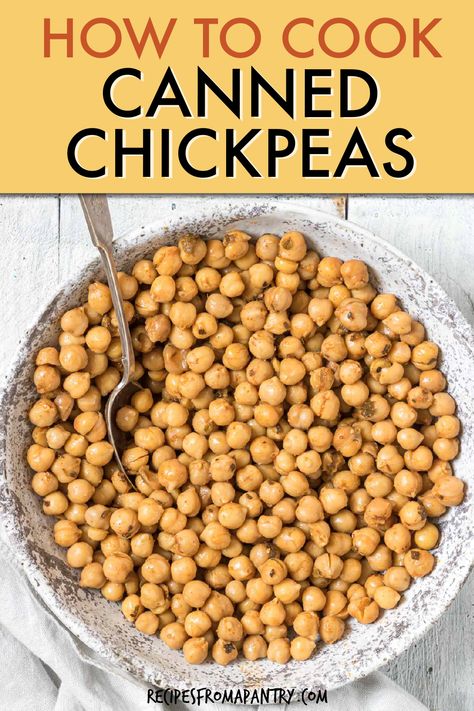 Can Chickpea Recipes, Ways To Cook Chickpeas, How To Cook Canned Chickpeas, Easy Canned Chickpea Recipes, How To Cook Chickpeas Canned, How To Cook Garbanzo Beans, Canned Garbanzo Bean Recipes, How To Cook Chickpeas, Canned Chickpea Recipes