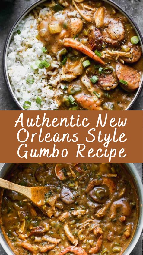 1 heaping cup all-purpose flour 2/3 cup oil (vegetable or canola oil) For the Gumbo: 1 bunch celery (diced, leaves and all) 1 green bell pepper (diced) 1 large yellow onion (diced) 1 bunch green onion (finely chopped) 1 bunch fresh chopped parsley (finely chopped) 2-3 cloves garlic 1-2 Tablespoons cajun seasoning * 6-8 cups Chicken broth * 12 ounce package andouille sausages (sliced into ‘coins’ (substitute Polska Kielbasa if you can’t find a good Andouille)) Meat from 1 Rotisserie Chicken* 2 The Best Gumbo Recipe, Tony Chachere Gumbo Recipe, Louisiana Gumbo Recipe Authentic, Gumbo Recipe Authentic, Authentic Cajun Gumbo, New Orleans Style Gumbo, Cajun Gumbo Recipe, Shrimp Gumbo Recipe, Creole Dishes