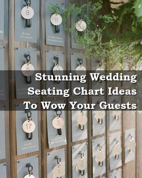 Looking for creative wedding seating chart ideas to impress your guests? Check out these stunning and unique wedding seating chart designs that will add a touch of elegance to your special day. From rustic to modern styles, find the perfect seating arrangement that fits your wedding theme perfectly. Say goodbye to boring seating charts and hello to a memorable and visually appealing way to guide your guests to their seats. Clothes Pin Seating Chart Wedding, Seating Chart 200 Guests, Ideas For Seating Chart At Wedding, Seating Chart Bridal Shower Ideas, Wedding Guest Seating Ideas, Wedding Table Assignments Display, Unique Wedding Seating Chart Ideas Fun, Wedding Reception Seating Chart Ideas, Wedding Seating Chart Ideas Table Plans