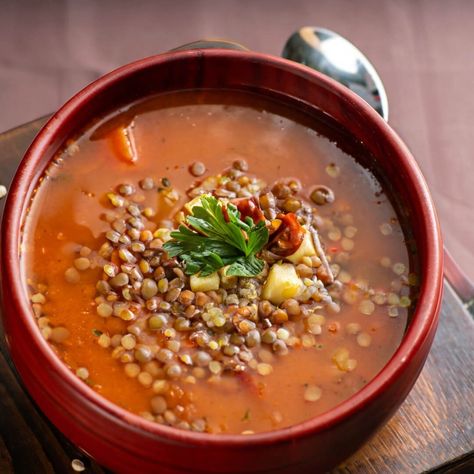 Brown Rice Soup, Rice Soup Recipes, Roasted Garlic Chicken, Lentils And Rice, Lentil Soup Recipes, Rice Soup, Lentil Soup, Hearty Soups, Basmati Rice