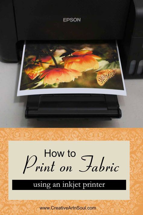 Printing On Fabric Inkjet, Heat Transfer Paper Inkjet Printer, Inkjet Transfer To Fabric, How To Print On Fabric Inkjet Printer, How To Print Pictures On Fabric, How To Print Photos On Fabric, Diy Fabric Printing, Inkjet Printer Projects, Print On Fabric Diy