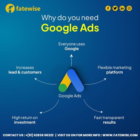 🚀 Elevate Your Business with Google Ads! 🚀 At Fate Wise Digital Marketing Agency, we specialize in crafting Google Ads campaigns that deliver real results! 🔍 Why Google Ads? Instant Visibility: Get your business in front of potential customers as they search for your services. Targeted Reach: Tailor your ads to specific demographics, locations, and interests to ensure you're reaching the right audience. Measurable Results: Track your campaign’s performance with detailed analytics and optimi... Ad Copy, Strategic Marketing, Innovation Strategy, Web Design Trends, Brand Development, Real Results, Online Advertising, Ads Creative, Email Campaign