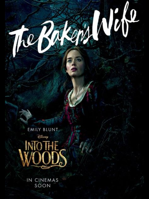 Into the Woods: Emily Blunt as The Baker's Wife Daniel Huttlestone, Into The Woods Movie, Motion Poster, Film Disney, Fairy Tale Characters, Anna Kendrick, Chris Pine, Into The Woods, Meryl Streep