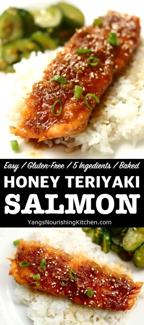 Easy Honey Teriyaki Salmon Salmon Recipes With Honey, Salmon Teriyaki Marinade, Terriaki Salmon Recipe, Medeterian Diet, Marinated Salmon Recipes, Healthy Summer Dinner Recipes Clean Eating Gluten Free, Teriyaki Salmon Recipes, Sweet Teriyaki Salmon, Teriyaki Salmon Baked