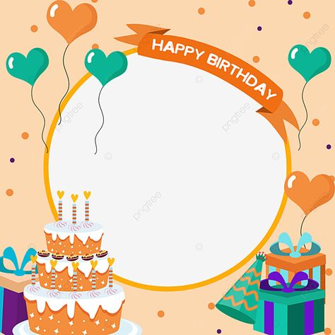 Birthday Posters Design, Birthday Border Design, Birthday Border, Basketball Theme Birthday, Gift Balloon, Facebook Birthday, Round Png, Classroom Accessories, Frame Birthday