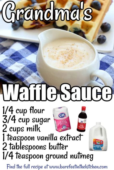 Waffle White Sauce Recipe, White Sauce For Waffles, White Waffle Sauce, Waffle Dipping Sauce, Uses For Waffle Maker, Waffle Sauce Recipe, Waffle House Sauce Recipe, Flavored Waffle Recipe, Gourmet Waffles