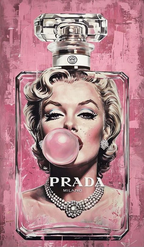 Prada Poster Collage Wall Prints Aesthetic Pink Vintage, Wall Decor Pink Aesthetic, Pink Poster Wall Bedroom, Posters On Wall Bedroom Pink, Cute Pink Posters For Bedroom, Cute Collage Pictures, Pink Prada Aesthetic, Painting Ideas For Room Decor, Vintage Posters Pink