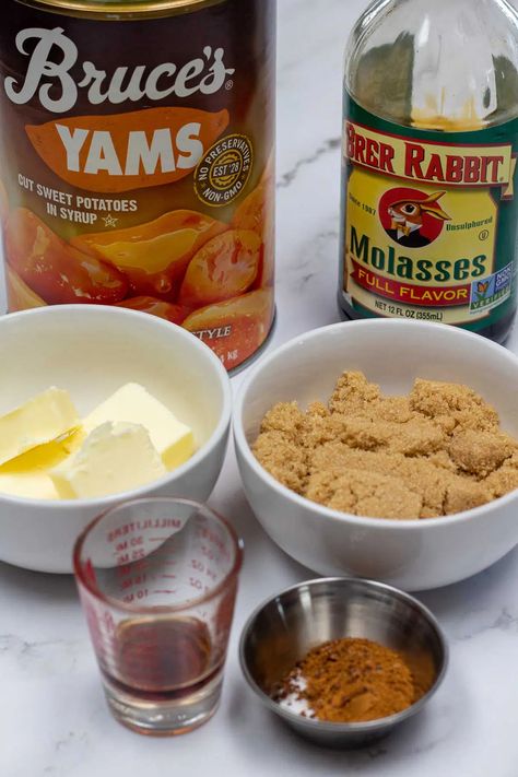 Yams Canned Recipe, Yams In Can Recipe, Crockpot Candy Yams, Candied Yams With Marshmallows In Oven, Crock Pot Yams Slow Cooker, Candid Yams In Oven, Easy Candied Yams From A Can, Bruce’s Candied Yams Recipe, Canned Yams Crockpot Recipes