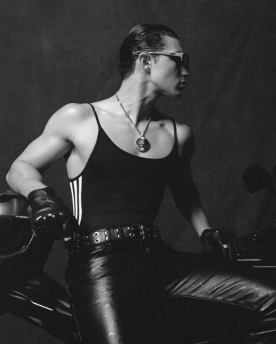 Leather Daddy, New York Model, Things To Do With Boys, Model Inspo, Artist Management, Talent Management, Androgynous Fashion, Glam Rock, Duct Tape