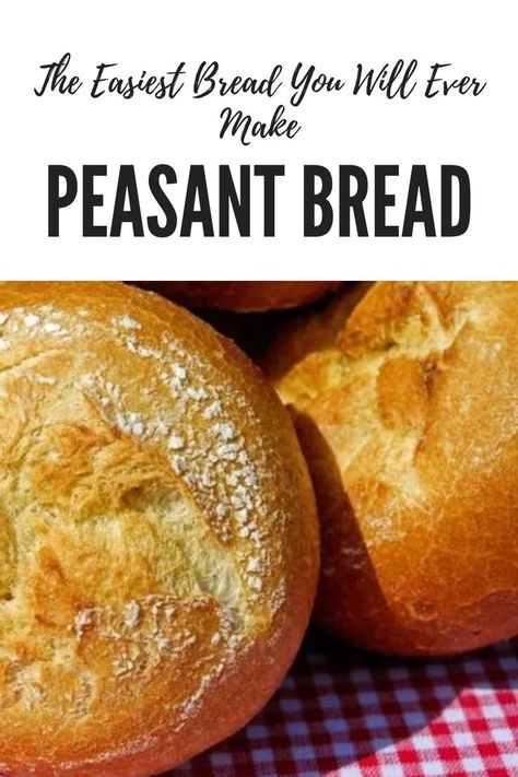 5 Minute Artisan Bread, Italian Peasant Bread, Peasant Bread Recipes, Peasant Bread No Knead, Easy Peasant Bread Recipe, Poor Mans Bread Recipe, Self Rising Bread Recipes, Fast Bread Recipes, Peasent Bread