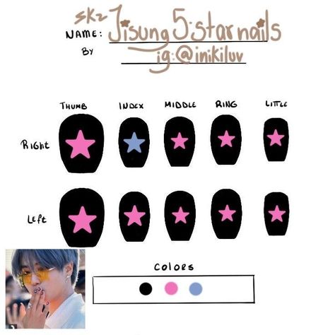 Han Nails, K Pop Nails, Idol Nails, Graffiti Nails, Kids Nail Designs, Nail Art For Kids, Band Nails, S Nails, Cute Simple Nails