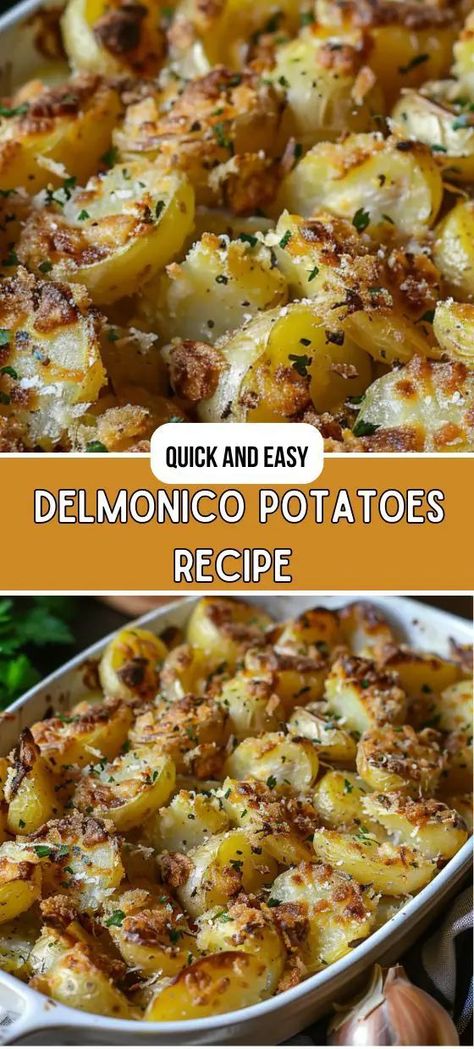 Delmonico Potatoes Recipe Delmonico Potatoes 12 Tomatoes, Petite Potatoes Recipes, Food Ideas For Family, New Potatoes Recipes, Delmonico Potatoes, Dinner Food Ideas, Potato Side Dishes Easy, Potatoe Recipes, Best Potato Recipes