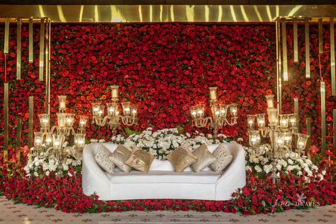 Petalsndrapes Love and Red Rose cant'be hid Classic Wedding Ceremony, Romantic Floral Arrangements, Engagement Roses, Royal Decorations, Indian Wedding Decor, Wedding Hall Decorations, Wedding Stage Decor, Wedding Car Decorations, Red Rose Wedding