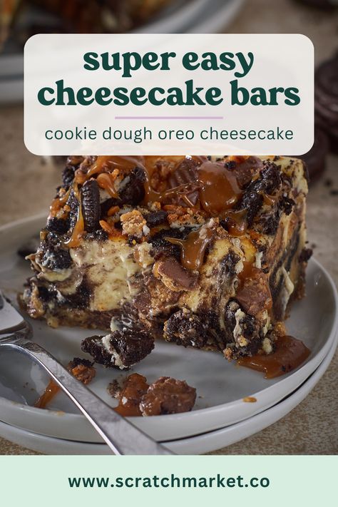 Cookie Dough Oreo, Chocolate Chip Cookie Crust, Layered Cheesecake, Easy Cookie Dough, Oreo Cheesecake Bars, Chocolate Chip Cookie Brownies, Cheesecake Bars Easy, Chocolate Chip Cheesecake Bars, Chocolate Chip Cookie Cheesecake