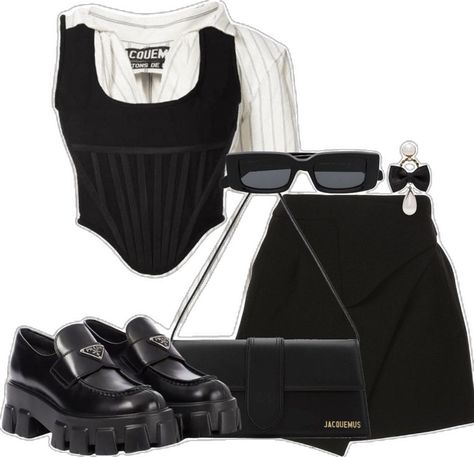 Prada Chunky Loafers, Japanese Cafe, Dark Academia Outfit, Virtual Fashion, Looks Chic, Fancy Outfits, Kpop Outfits, Lookbook Outfits, Dark Academia