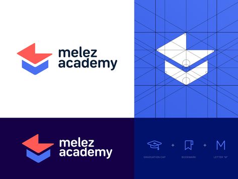 Melez Academy - Logo by Haydar Logo Design Academy, Modern Education Logo, Academy Logo Design Ideas, Education Logo Design Creative, Educational Branding, Academy Logo Design, Academy Branding, Educational Logo, Education Branding