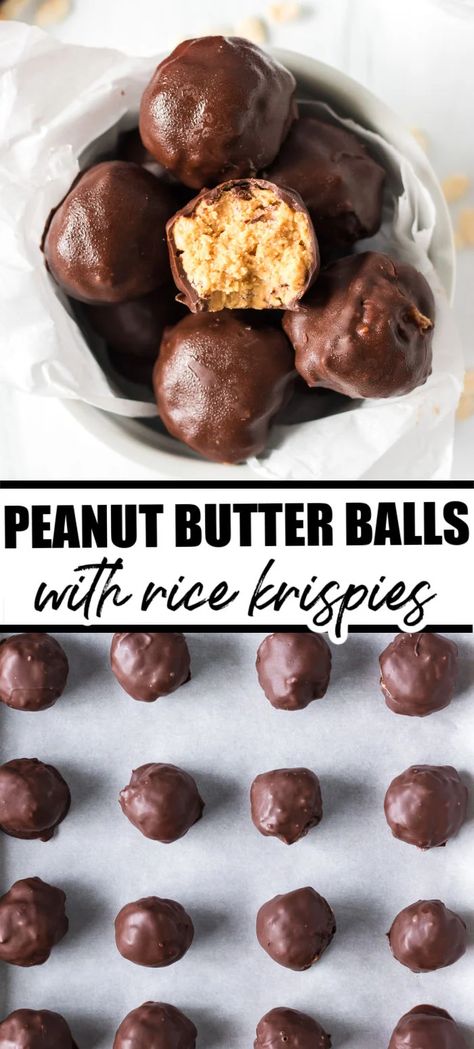 Peanut Butter Crunch Balls Recipe, Chocolate Peanut Butter Rice Crispie Balls, Buck Eyes Recipe With Rice Crispies, Choc Covered Rice Krispy Treats, Chocolate Pb Rice Krispie Treats, Peanut Butter Crisp Balls, Rice Crispy Peanut Butter Chocolate Bars, Peanut Butter Bon Bons Rice Krispies, Chocolate Peanut Butter Rice Balls