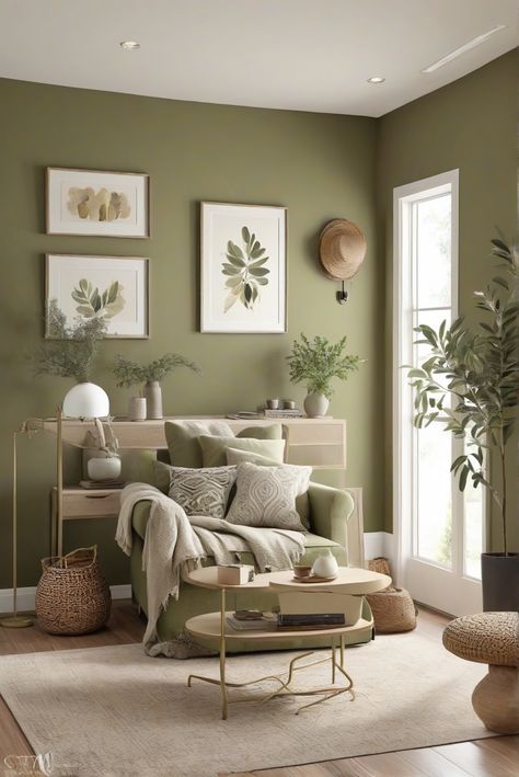 Step into the world of Olive Elegance with our daily interior designer routine, featuring the enchanting Ripe Olive (SW 6209) paint color for 2024 walls! #Ad #homedecor #homedesign #wallpaints2024 #Painthome #interiorarchitecture Wall Colors Green Living Room Colors Bright Living Room Colors Apartment Renovation Living room Remodeling Modern Paint Colors 2024 Olive Color Walls, Small Sage Green Living Room, Olive Feature Wall Living Room, House Painting Ideas Interior Living Room Color Palettes, Olive Wall Color, Olive Green Wall Living Room, Green Interior Paint Living Room, House Paint Ideas Interior Living Room, Feature Wall Paint