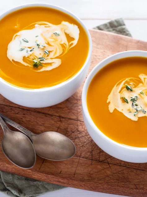 Alkaline Butternut Squash Soup Recipe for GERD Relief - The GERD Chef Gerd Relief, Roasted Butternut Squash Seeds, Gerd Diet Recipes, Gerd Friendly Recipes, Butternut Squash Seeds, Gerd Friendly, Gerd Recipes, Reflux Recipes, Butternut Squash Soup Recipe