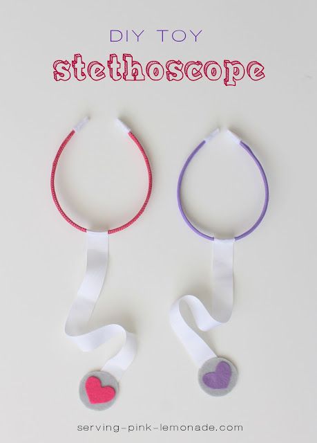 DIY Toy Stethoscope. Perfect for your little ones to play doctor with. These make great party favors too -- via Serving Pink Lemonade Diy Stethoscope Kids, Diy Stethoscope, Teddy Bear Doctor, Doctor Craft, Play Doctor, Diy Doctor, Community Helpers Theme, Community Helpers Preschool, People Who Help Us