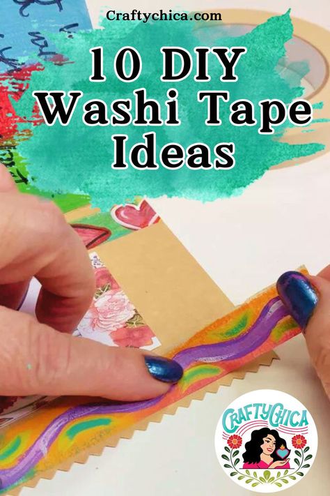 Create your very own washi tape with these 10 DIY washi tape ideas. #planning #art #craftychica #crafts #washitape Washi Tape Collage Art, Washi Tape Pens Diy, Washi Tape Art Ideas, Diy Washi Tape Ideas, Washi Tape Wall Art Diy, Washi Tape Art, Washi Tape Wall Art, Duct Tape Diy, Masking Tape Art